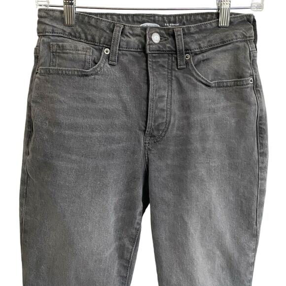 Old Navy Women's O.G. Straight High Rise Secret Slim Pockets Washed Black 4 - Picture 11 of 16